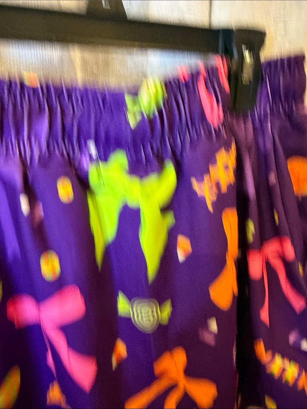 Bow & Candy Print Purple Drawstring Mini Skirt - Picture 8 of 9